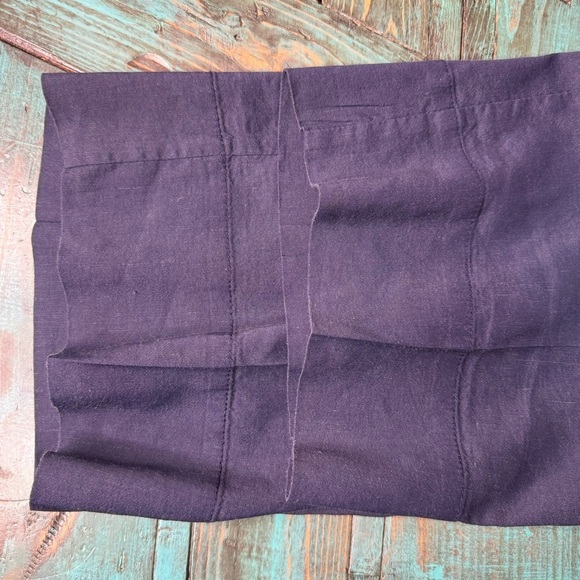 Theory Blue Linen Cropped Straight Leg Cropped Pants Size 8 - Picture 4 of 14